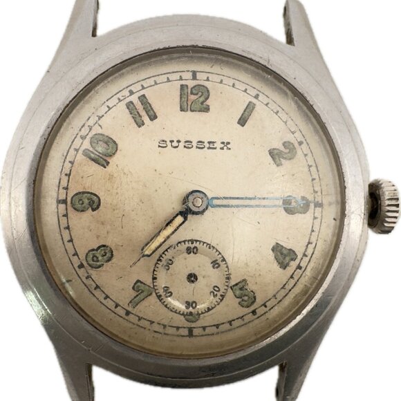 Sussex Other - Vintage 33mm Sussex Men Mechanical Watch Croton 1023 Swiss Steel Frankenstein